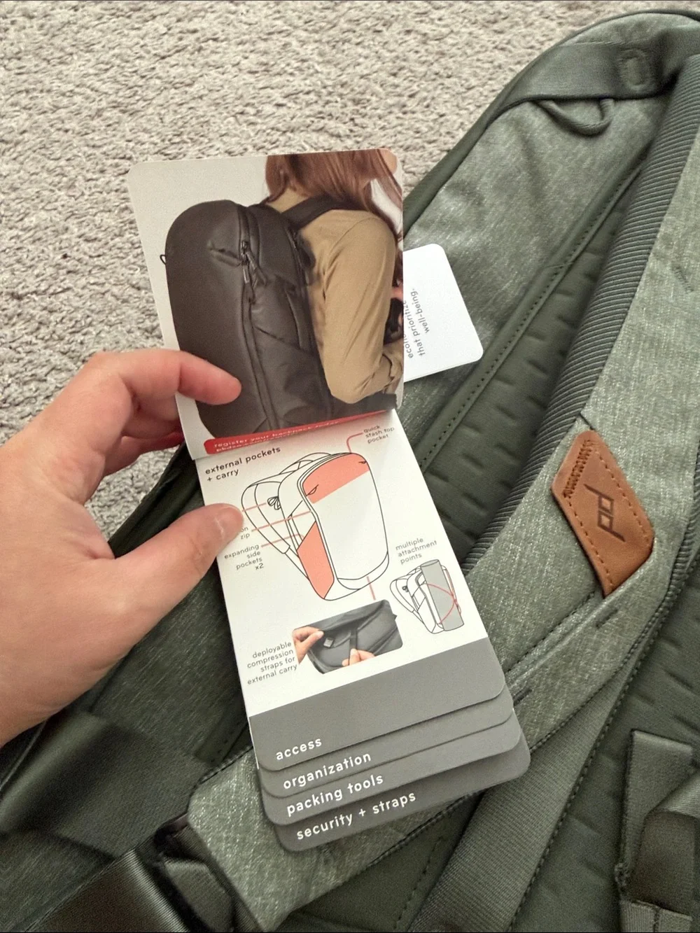Men's Olive Green Everyday Travel Backpack